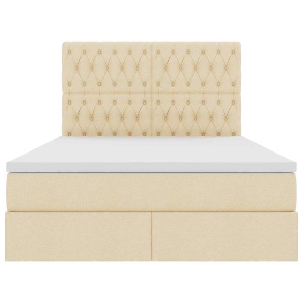 Легло с място за съхранение Кремав 140 x 200 cm Изкуствена