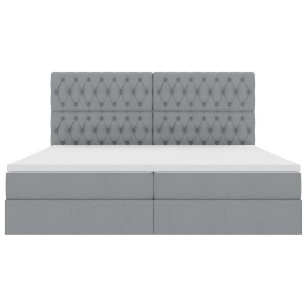 Легло с място за съхранение Светлосиво 200 x 200 cm Изкуствена