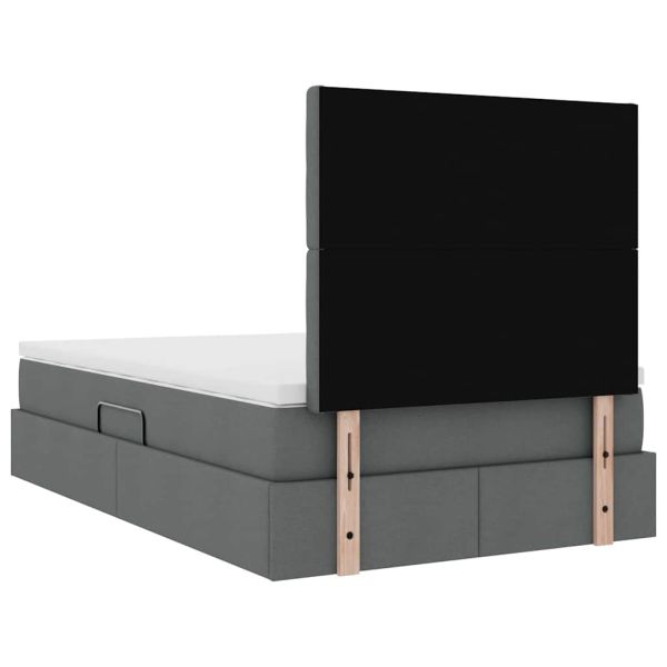 Легло с място за съхранение Тъмен сив 120 x 190 cm Изкуствена