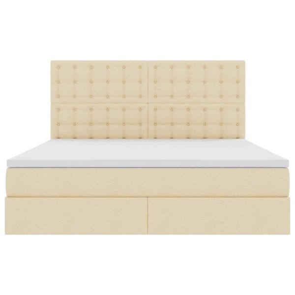 Легло с място за съхранение Кремав 160 x 200 cm Изкуствена