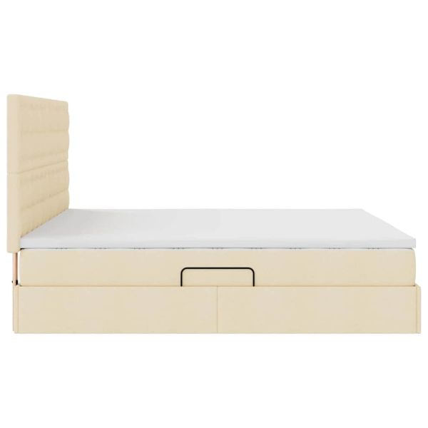 Легло с място за съхранение Кремав 160 x 200 cm Изкуствена