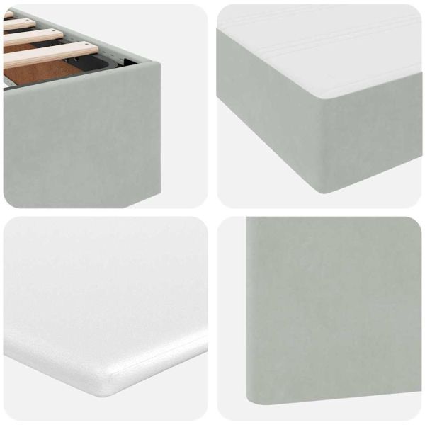 Легло с място за съхранение и LED Светлосиво 180 x 200 cm