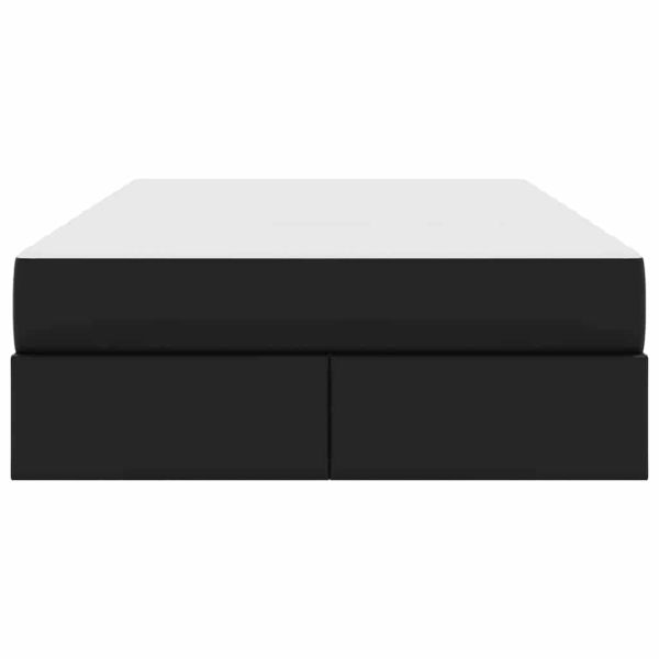 Легло с място за съхранение и матрак Черно 120 x 200 cm