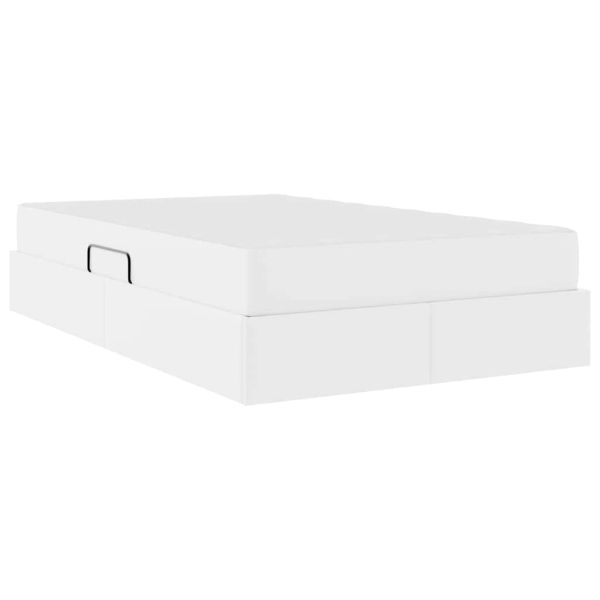 Легло с място за съхранение и матрак с матрак Бяло 120 x 200 cm