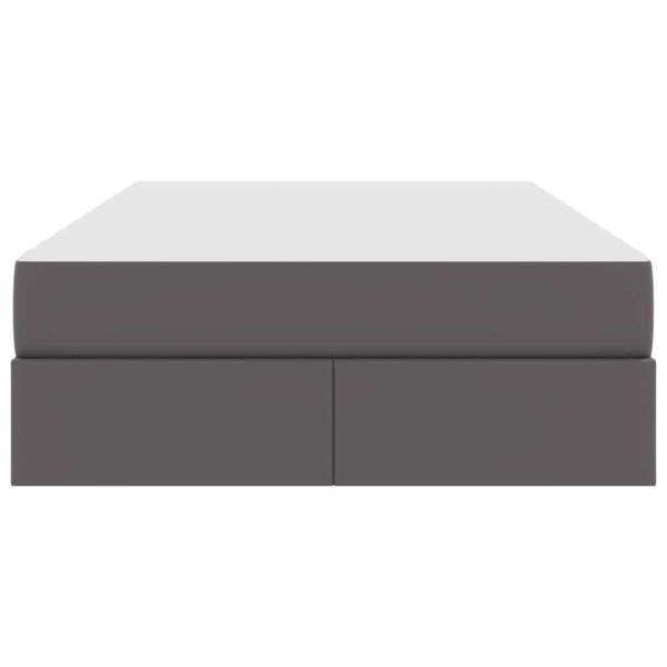 Легло с място за съхранение и матрак с матрак Сив 120 x 200 cm