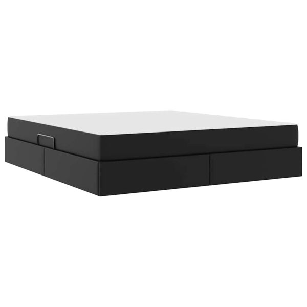 Легло с място за съхранение и матрак Черно 160 x 200 cm
