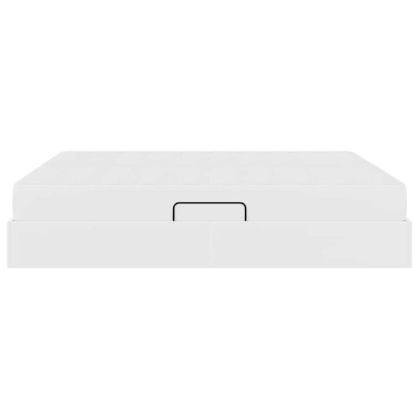 Легло с място за съхранение и матрак с матрак Бяло 160 x 200 cm