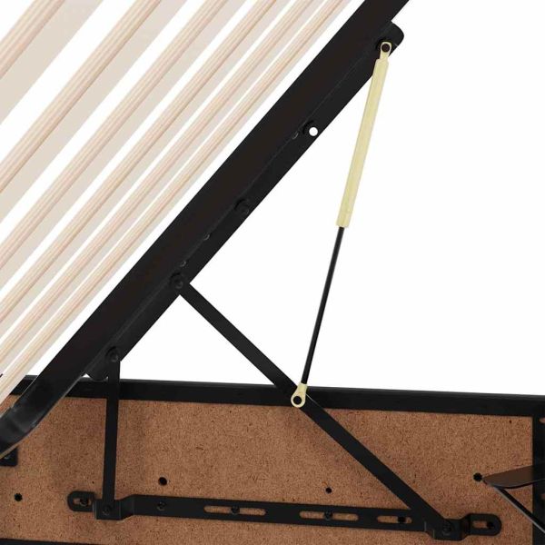 Легло с място за съхранение и матрак Черно 200 x 200 cm