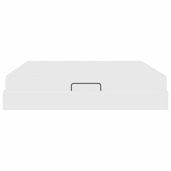 Легло с място за съхранение и матрак с матрак Бяло 200 x 200 cm