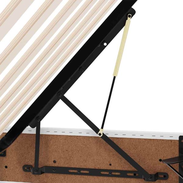 Легло с място за съхранение и матрак с матрак Бяло 200 x 200 cm