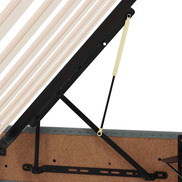 Легло с място за съхранение и матрак Тъмен сив 120 x 190 cm