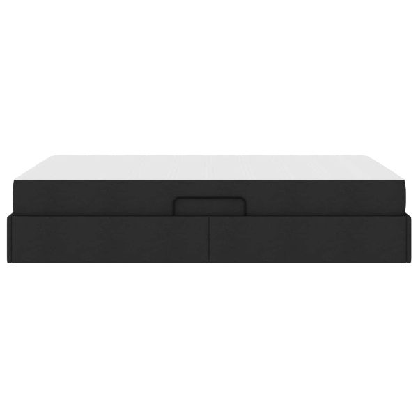 Легло с място за съхранение и матрак Черно 120 x 190 cm