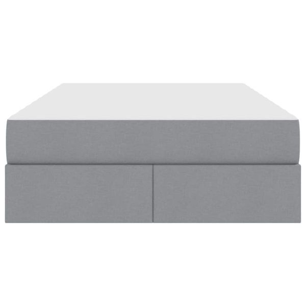 Легло с място за съхранение и матрак Светлосиво 120 x 200 cm