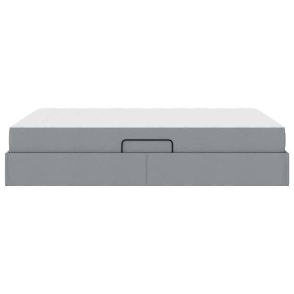 Легло с място за съхранение и матрак Светлосиво 140 x 200 cm