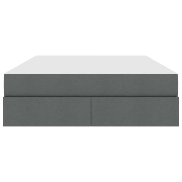 Легло с място за съхранение и матрак Тъмен сив 140 x 200 cm