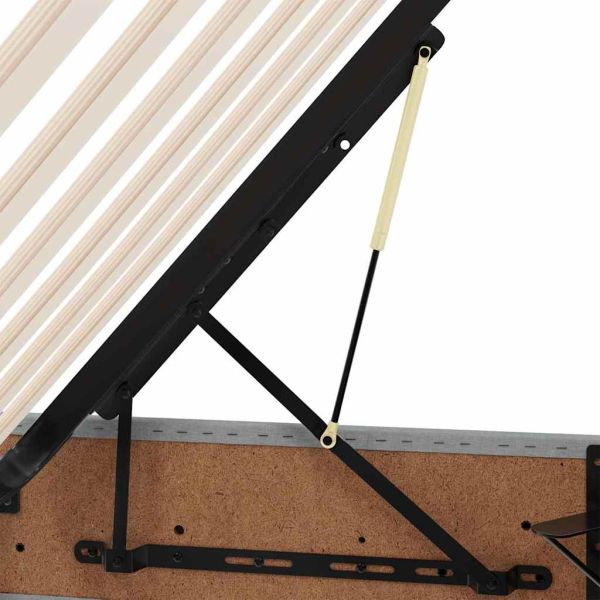 Легло с място за съхранение и матрак Светлосиво 160 x 200 cm