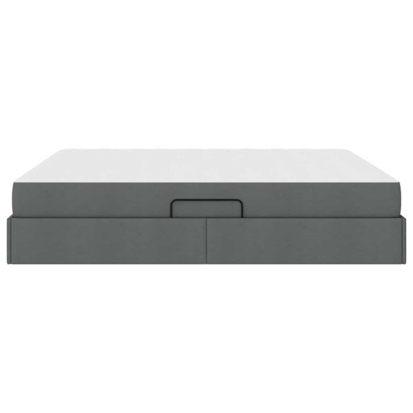 Легло с място за съхранение и матрак Тъмен сив 180 x 200 cm
