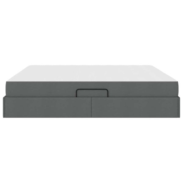 Легло с място за съхранение и матрак Тъмен сив 200 x 200 cm