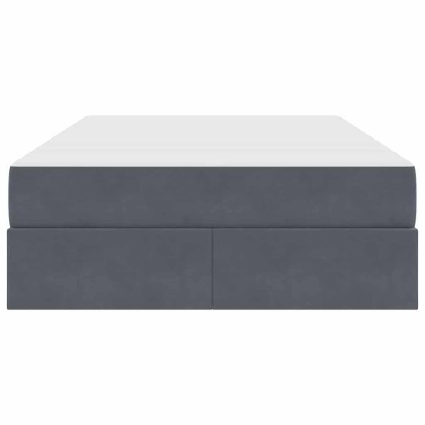 Легло с място за съхранение и матрак Тъмен сив 120 x 200 cm