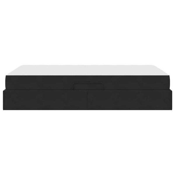 Легло с място за съхранение и матрак Черно 120 x 200 cm Кадифе