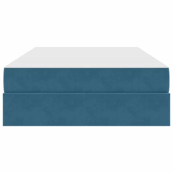 Легло с място за съхранение и матрак Тъмен син 120 x 200 cm