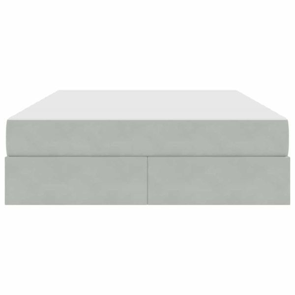 Легло с място за съхранение и матрак Светлосиво 140 x 190 cm