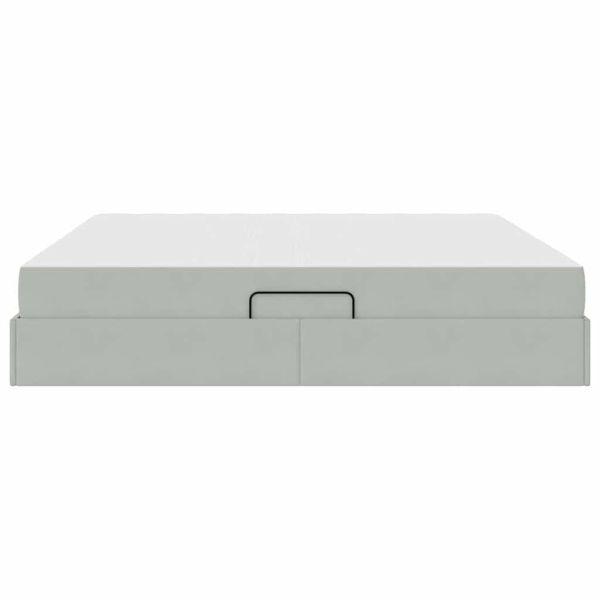 Легло с място за съхранение и матрак Светлосиво 200 x 200 cm