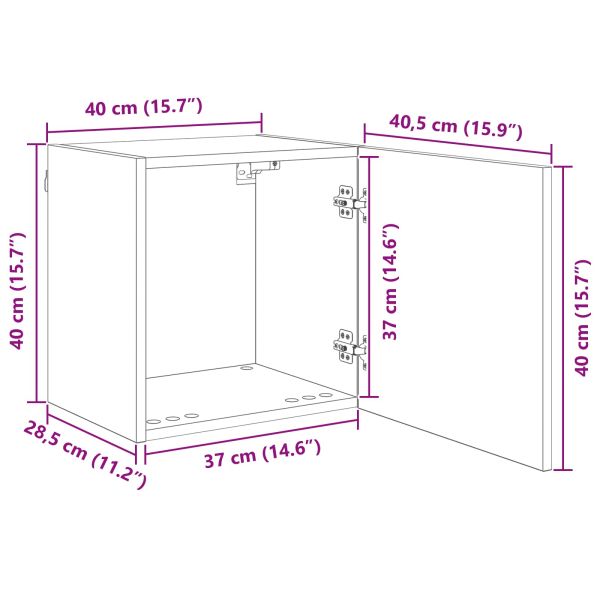 ТВ шкаф Монтиране на стена 4 pcs Дъб Инженерно дърво
