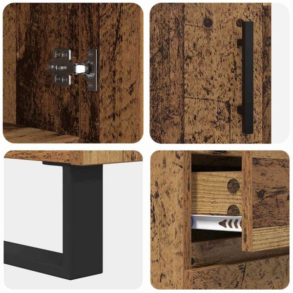 Висок шкаф Старо дърво 69,5 x 34 x 180 см Инженерно дърво