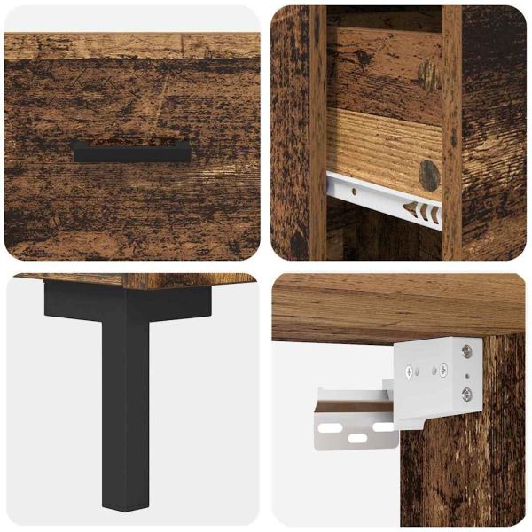 Висок шкаф Старо дърво 69,5 x 34 x 180 см Инженерно дърво