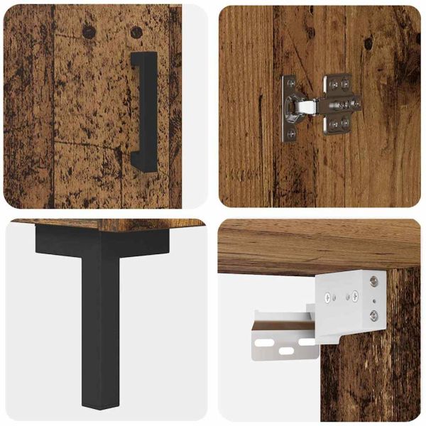 Висок шкаф Старо дърво 69,5 x 34 x 180 см Инженерно дърво