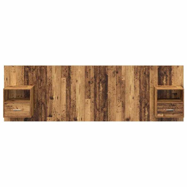 Табла с шкаф с чекмедже 3 pcs Старо дърво Инженерно дърво