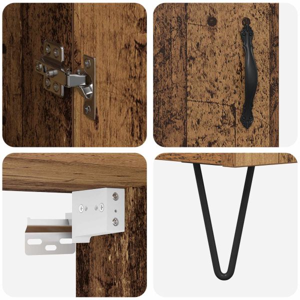 Висок шкаф Старо дърво 69,5 x 34 x 180 см Инженерно дърво