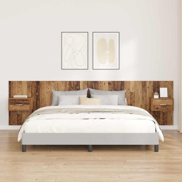 Табла с шкаф с чекмедже 3 pcs Старо дърво Инженерно дърво