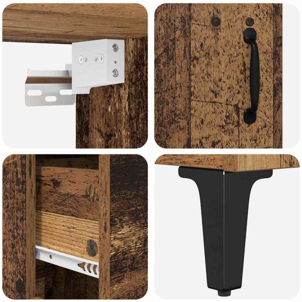 Висок шкаф Старо дърво 69,5 x 34 x 180 см Инженерно дърво