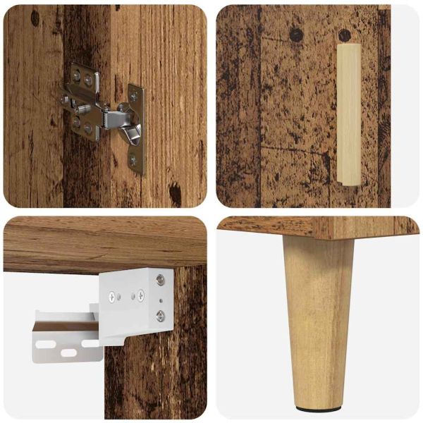 Висок шкаф Старо дърво 69,5 x 34 x 180 см Инженерно дърво