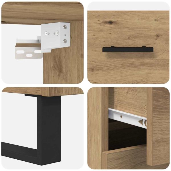 Висок шкаф с чекмедже Дъб 69,5 x 34 x 180 см Инженерно дърво