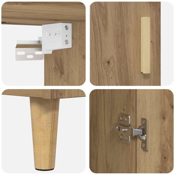 Висок шкаф Дъб 69,5 x 34 x 180 см Инженерна дървесина и стъкло