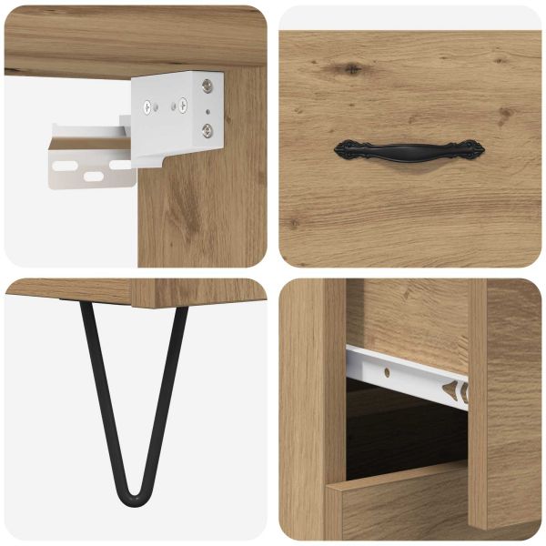 Висок шкаф с чекмедже Дъб 69,5 x 34 x 180 см Инженерно дърво