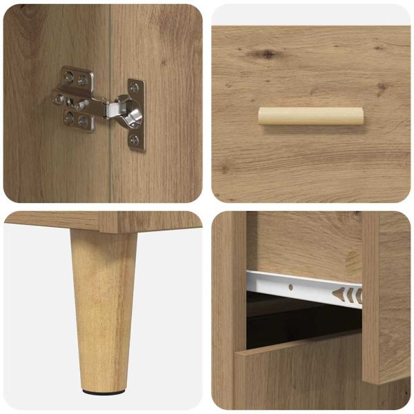 Висок шкаф с чекмедже Дъб 69,5 x 32,5 x 180 см Инженерно дърво