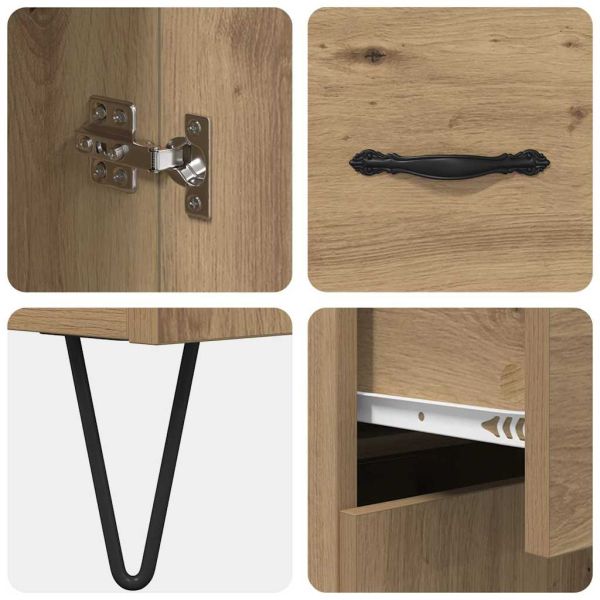 Висок шкаф с чекмедже Дъб 69,5 x 34 x 180 см Инженерно дърво