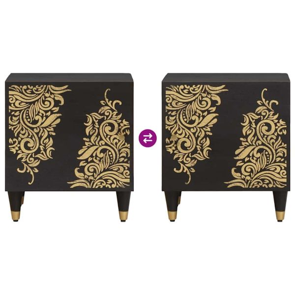 Нощно шкафче с врата Черно 40 x 33 x 46 см