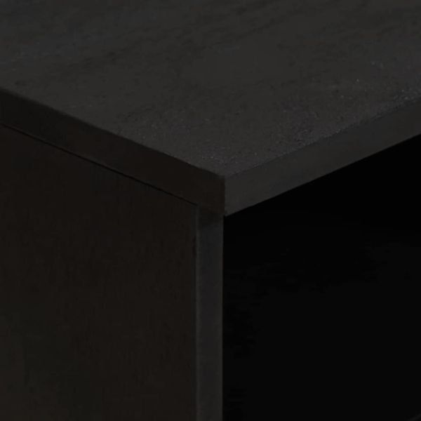 ТВ шкаф с чекмедже Черно 70 x 33 x 46 см Солидно мангово дърво