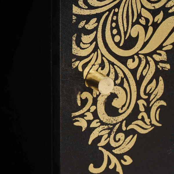 Масичка за кафе Черно 80 x 50 x 40 cm Солидно мангово дърво