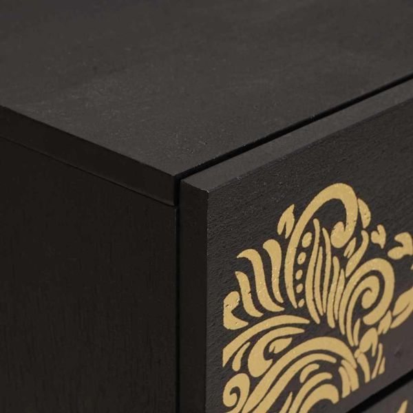 Нощно шкафче с врата с чекмедже Черно 50 x 33 x 60 см