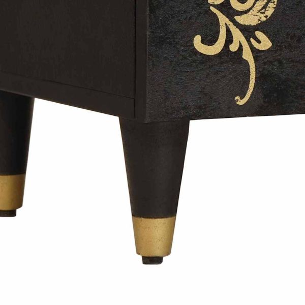 Нощно шкафче с врата с чекмедже Черно 50 x 33 x 60 см