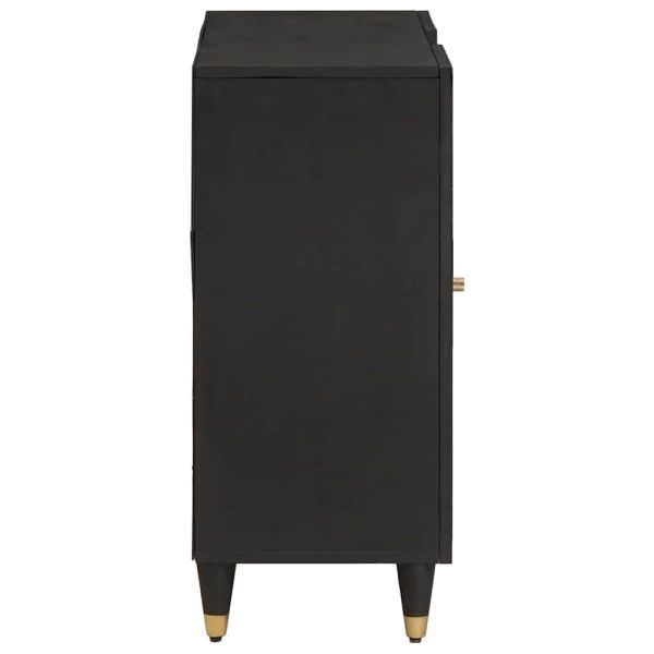 Служебен шкаф Черно 90 x 33 x 75 см Солидно мангово дърво