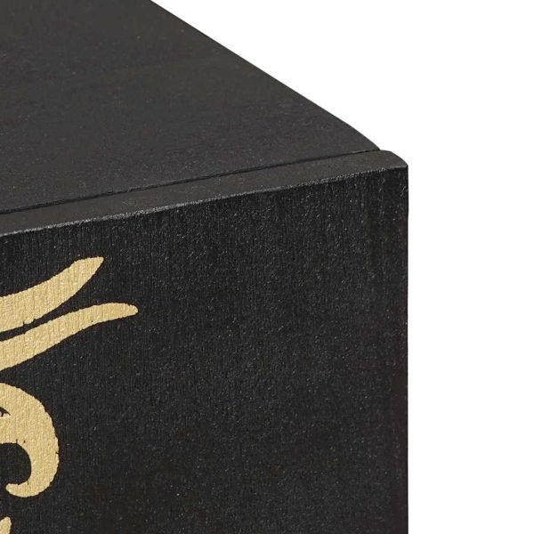 Служебен шкаф Черно 90 x 33 x 75 см Солидно мангово дърво