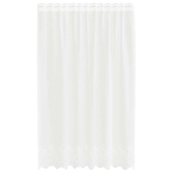 Перде от дантела С завеси Бяло 150 x 240 см Полиестер