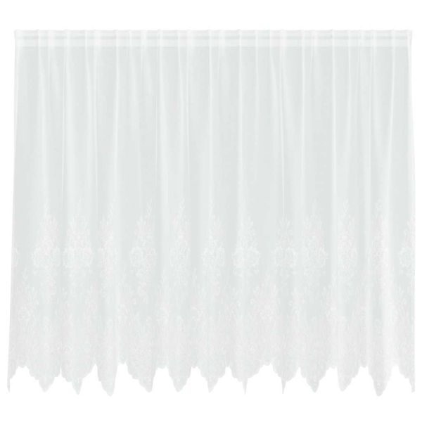 Перде от дантела С завеси Бяло 300 x 140 cm Полиестер